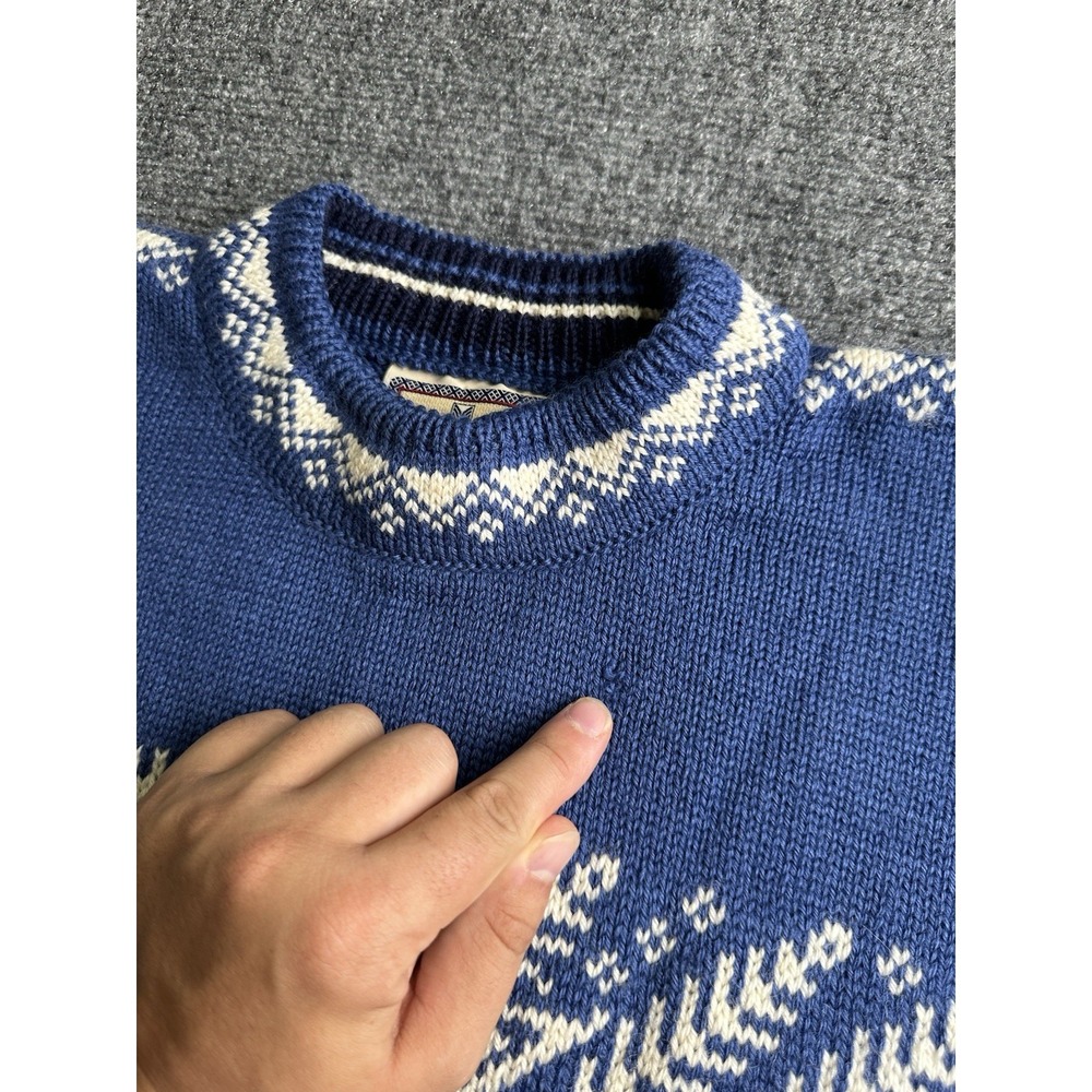 Mens Dale of Norway Nordic Wool Sweater Blue Made in Norway, Size M - Picture 7 of 7
